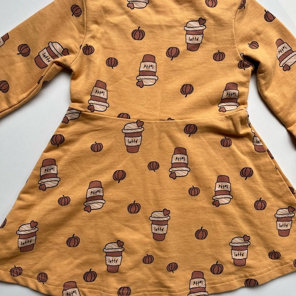 🎃☕️ PSL Petit Lem PL baby Pumpkin Spice Latte Girls Size 2T Jersey dress - Picture 7 of 7